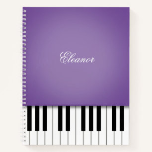 Purple Piano Music Keyboard Custom Notebook