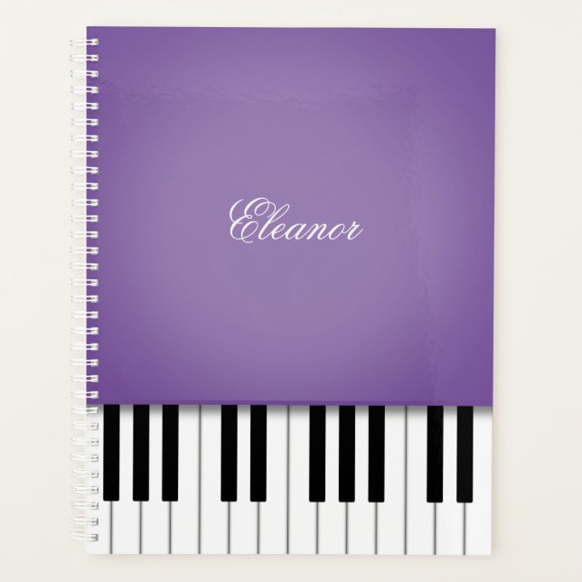 Purple Piano Music Keyboard CustomIzed Planner (Front)