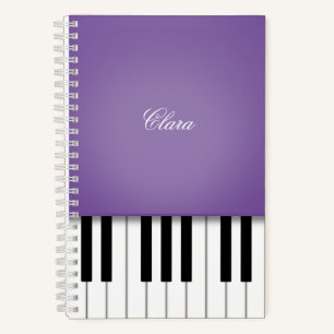 Purple Piano Music Keyboard Personalised Noteboo Notebook