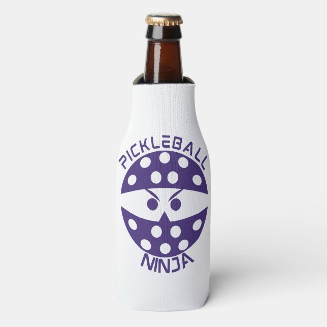 Purple Pickleball Ninja Bottle Cooler (Bottle Front)