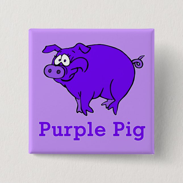 Purple Pig on Apparel, Mugs, Baby Shirts 15 Cm Square Badge (Front)