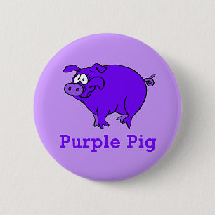 Purple Pig on Apparel, Mugs, Baby Shirts 6 Cm Round Badge
