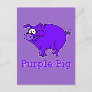 Purple Pig on Apparel, Mugs, Baby Shirts Postcard