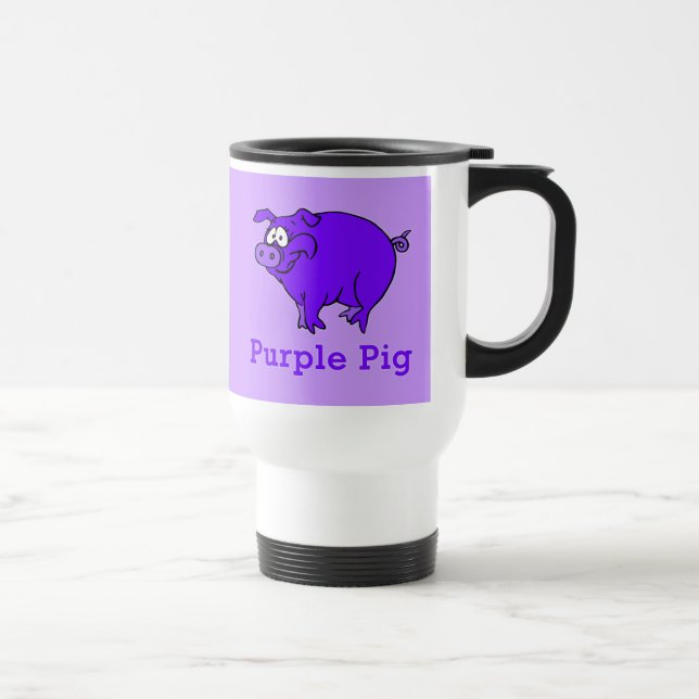 Purple Pig on Apparel, Mugs, Baby Shirts Travel Mug (Right)