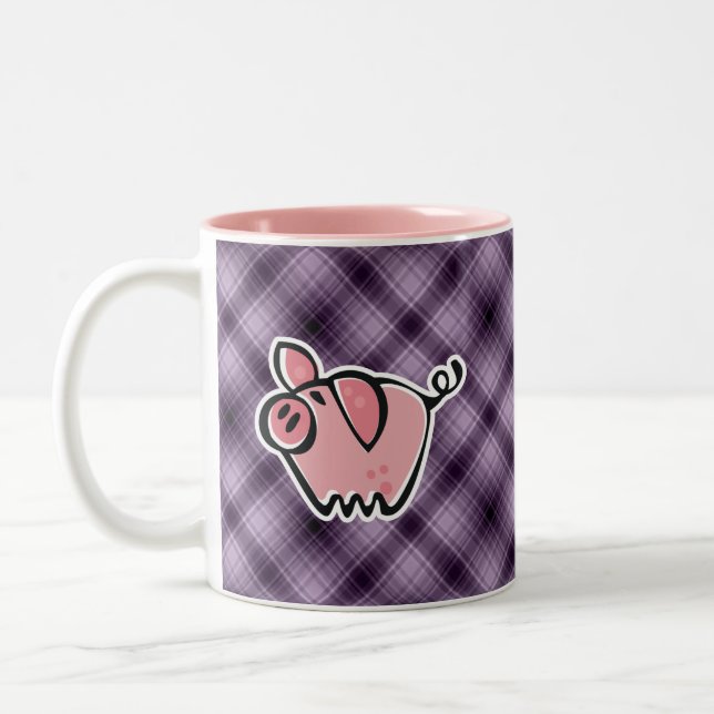 Purple Pig Two-Tone Coffee Mug (Left)