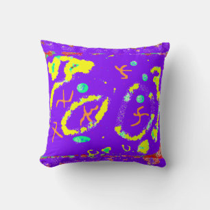 Purple pillow abstract art patterns