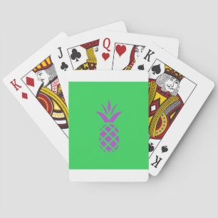 Purple pine apple in green. playing cards