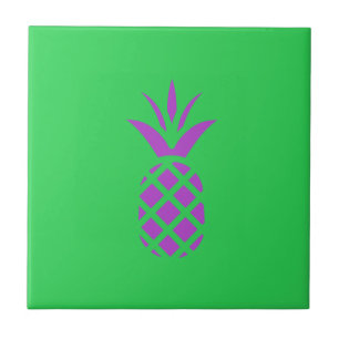 Purple pine apple in green. tile