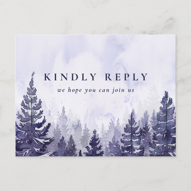 Purple Pine Forest Song Request RSVP Postcard (Front)