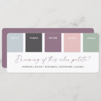 Purple & Pink 2021 Wedding Colour Palette Card