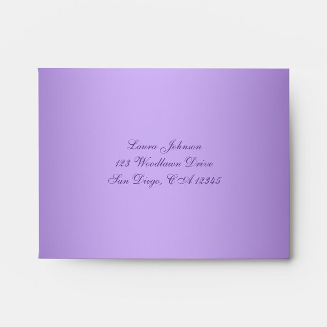 Purple, Pink A2 Return Address Envelope for RSVP's (Front)