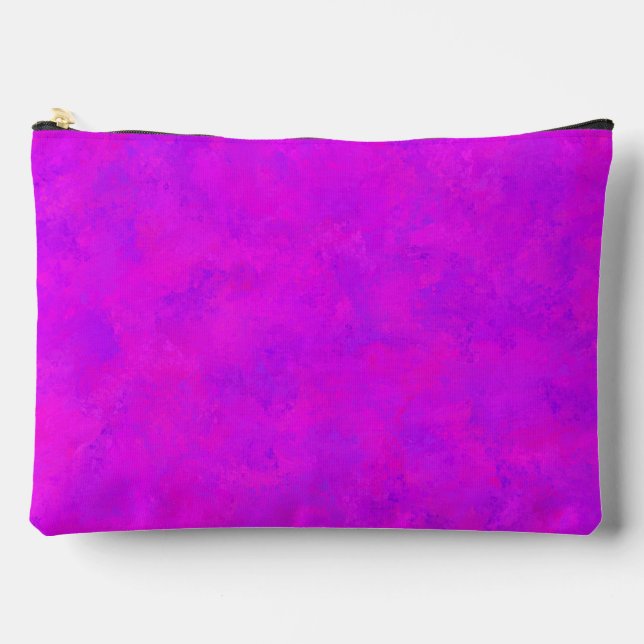 Purple Pink Abstract Pattern Large Accessory Pouch (Front)