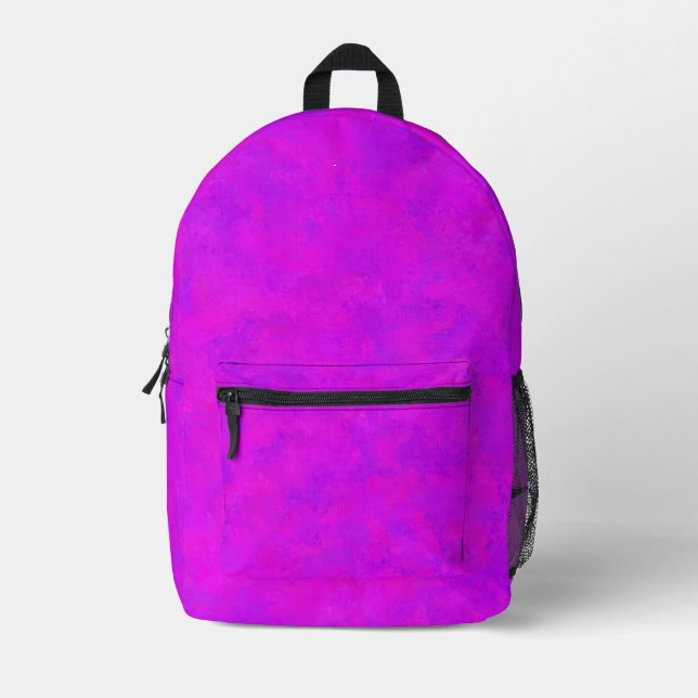 Purple Pink Abstract Pattern Printed Backpack (Front)
