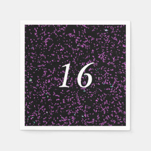 Purple Pink Abstract Patterns Cute 16th Birthday Napkin