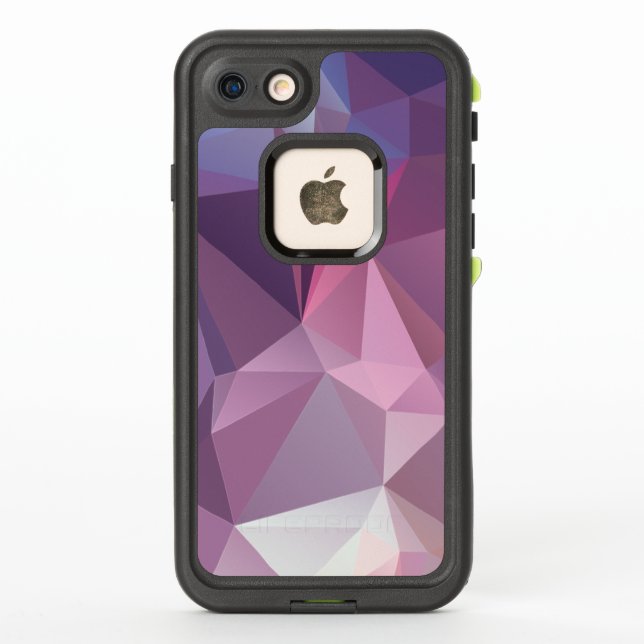 Purple Pink Abstract Pyramid Pattern LifeProof iPhone Case (Back)