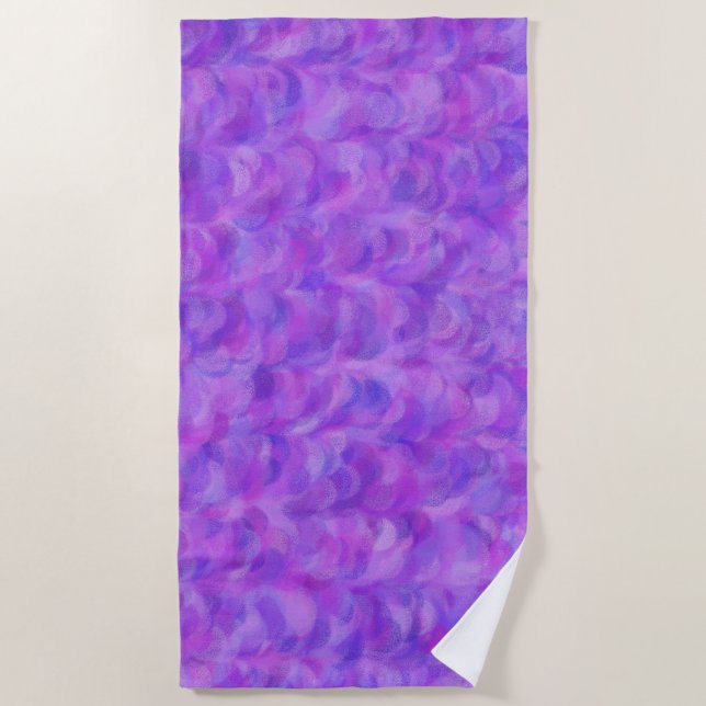Purple Pink Abstract Seamless Pattern Beach Towel (Front)