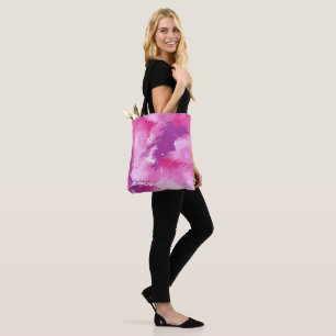 Purple Pink Abstract Watercolor Design Tote Bag