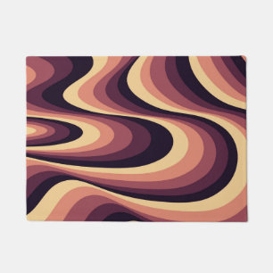 Purple, pink and beige abstract swirl design doormat