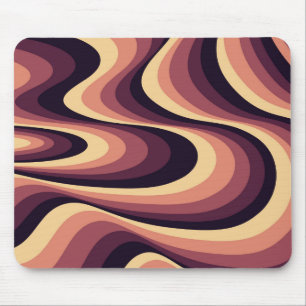 Purple, pink and beige abstract swirl design mouse mat
