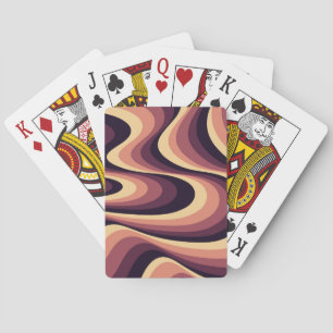 Purple, pink and beige abstract swirl design playing cards