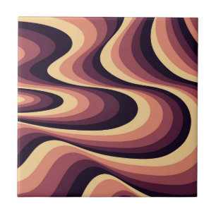 Purple, pink and beige abstract swirl design tile