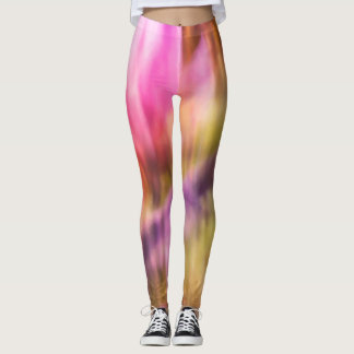 Purple, Pink and Green Botanical Watercolor Art Leggings