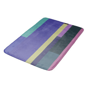 Purple, Pink and grey Abstract Stripes Bath Mat
