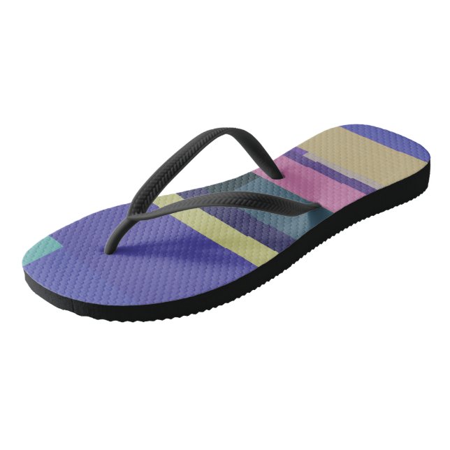 Purple, Pink and grey Abstract Stripes Flip Flops (Angled)