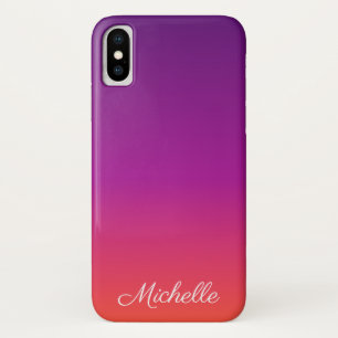 Purple, pink and orange gradient ombre iPhone x case