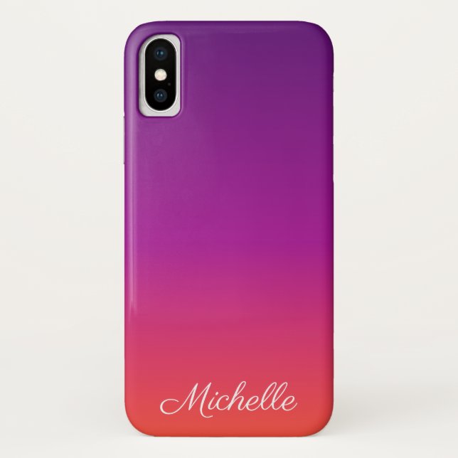 Purple, pink and orange gradient ombre Case-Mate iPhone case (Back)