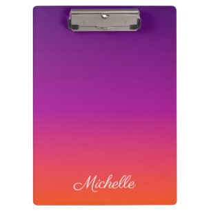 Purple, pink and orange gradient ombre clipboard