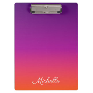 Purple, pink and orange gradient ombre clipboard