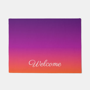 Purple, pink and orange gradient ombre doormat
