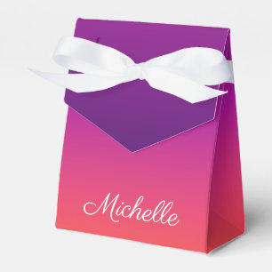 Purple, pink and orange gradient ombre favour box