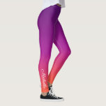 Purple, pink and orange gradient ombre leggings<br><div class="desc">Purple,  pink and orange gradient ombre</div>