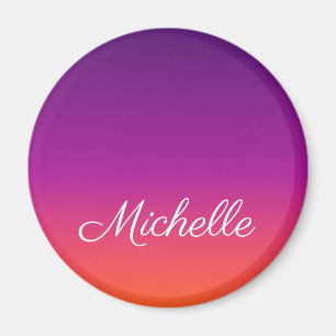 Purple, pink and orange gradient ombre magnet