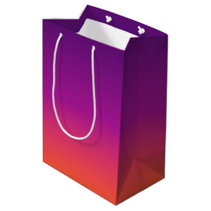 Purple, pink and orange gradient ombre medium gift bag