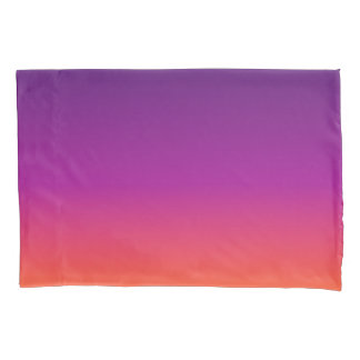 Purple, pink and orange gradient ombre pillowcase