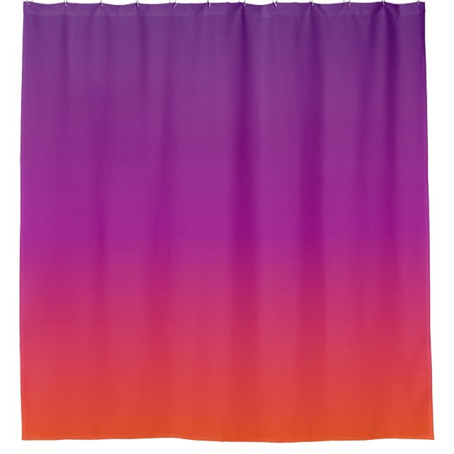 Purple, pink and orange gradient ombre shower curtain (Front)
