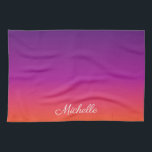 Purple, pink and orange gradient ombre tea towel<br><div class="desc">Purple,  pink and orange gradient ombre</div>