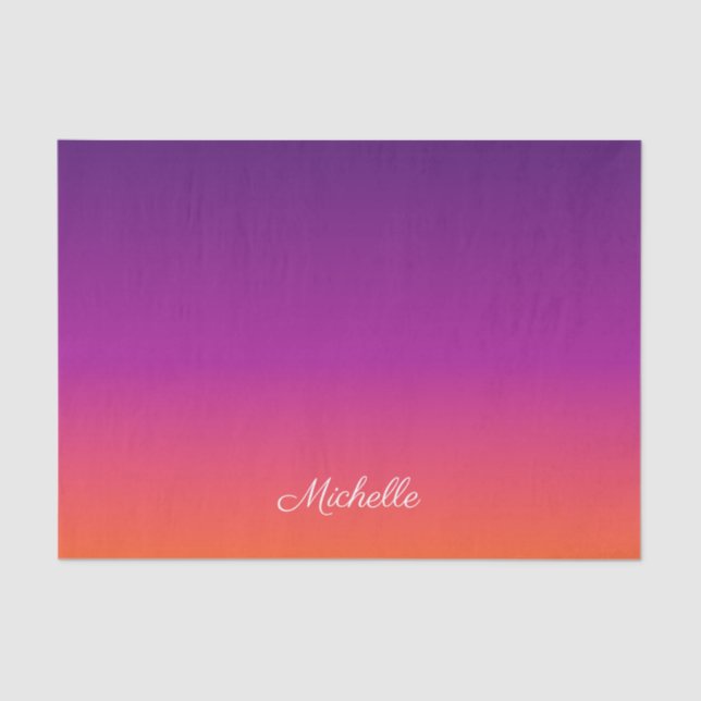 Purple, pink and orange gradient ombre tissue paper (Front)