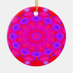 Purple, Pink and Orange Mandala Ceramic Tree Decoration