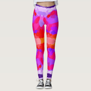 Purple, Pink and Orange Tie Dye Leggings
