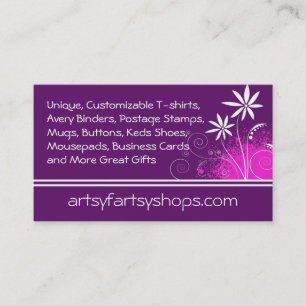Purple, Pink and White Flowers Business Card