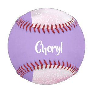 Purple, pink and white ombre glitter baseball