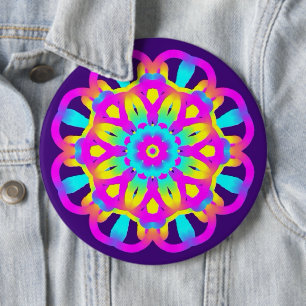 Purple, Pink and Yellow Tie Dye 6 Cm Round Badge