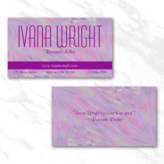 Purple Pink Author Business Card