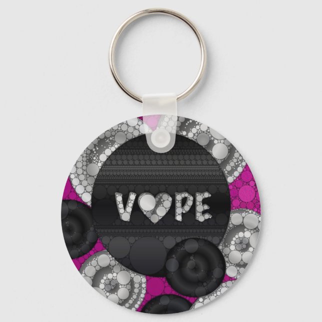 Purple Pink Black 3D Vape Heart Key Ring (Front)