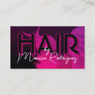 Purple pink black hair business card