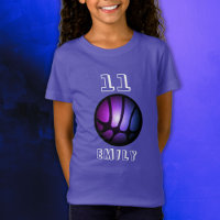 Purple Pink Black Metallic Basketball Ball  T-Shir